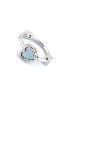 Sedef Taş Detaylı 925ayar Gümüş Kalp Figürlü Tragus Kıkırdak Halka Piercing Diğer