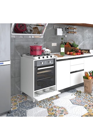 Kenzlife Ankastre Modülü Kabini Krom Byz Fırın Ocak Dolabı Kapakl