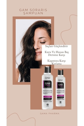 Gam Sorias Kuru ve Hassas Baş Derisi İçin Egzama Karşıtı Pantenol & Papatya Eki Şampuan 275 ML