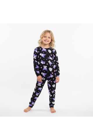Kuromi Kız Çocuk Pijama Takımı Sıyah