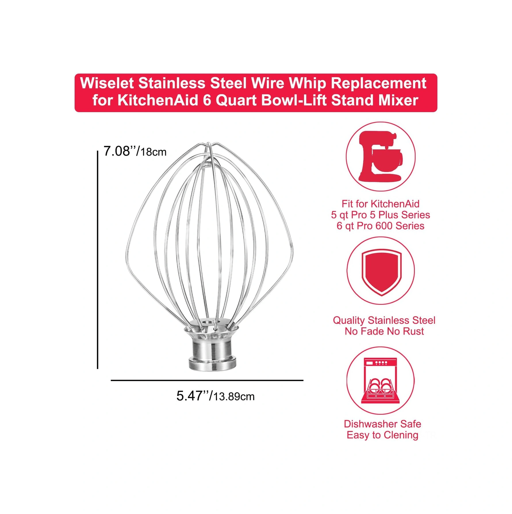 Mufunye Kitchenaid Kn256ww 6qt Çelik Tel Hamur Karıştırıcı Ucu - Profesyonel Model Uyumlu, Dayanıklı Ve Verimli Karıştırma Diğer