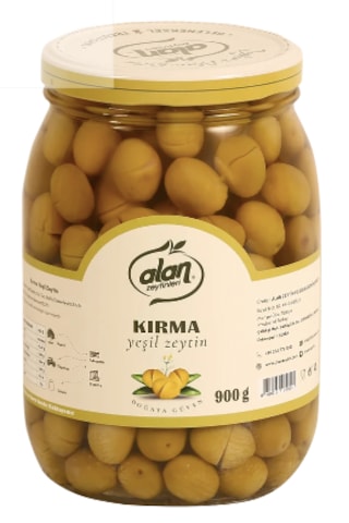 Kırma Yeşil Zeytin 141-160 Cam Kavanoz 900 Gr