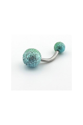 Turkuaz Yeşil Renkli Muz Göbek 8Mm Top Uçlu Çelik Piercing P455H Yeşil