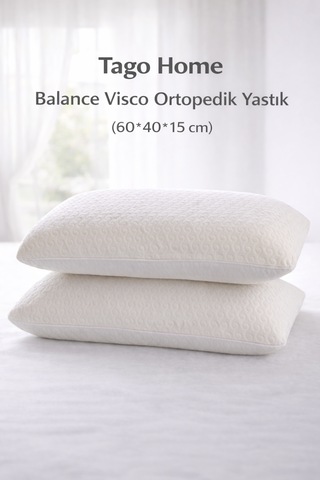 Tago Home Balance Visco Ortopedik Yastık 60 40 15 Cm Beyaz