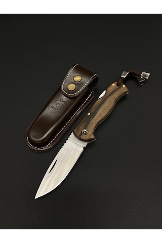 El Yapımı Kilitli Çakı Kahverengi