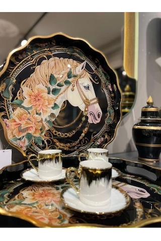 Royking Horse 2 Li Yuvarlak Tepsi 39x4-34x4 Cm Fx 013