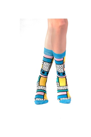 Ozzy Socks Geo Desenli Çorap Çok Renkli