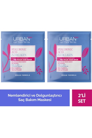 Hyaluronik Asit & Kolajen Kuru Ve Cansız Saçlara Özel Duş Öncesi Saç Bakım Maskesi 2x50ml-vegan