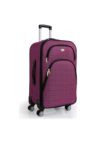 Gedox Orta Boy 4 Teker Kumaş Valiz Mor 1081 Çok Renkli