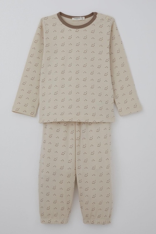 Breeze Erkek Bebek Pijama Takımı Desenli Beli Lastikli 9 Ay-3 Yaş, Bej Bej