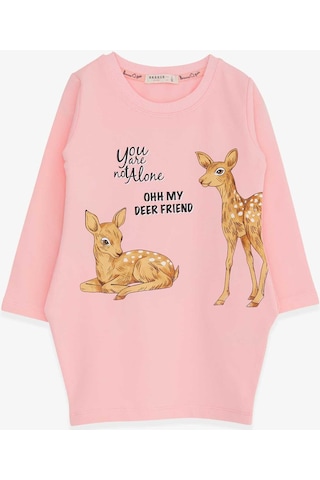 Breeze Kız Çocuk Tunik Ceylan Baskılı 1.5-5 Yaş, Pembe-pembe Pembe