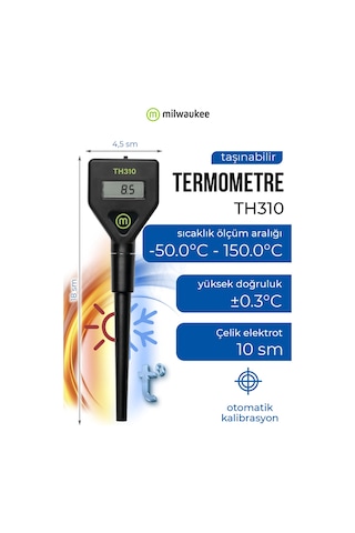 Milwaukee Th310 Dijital Paslanmaz Çelik Termometre