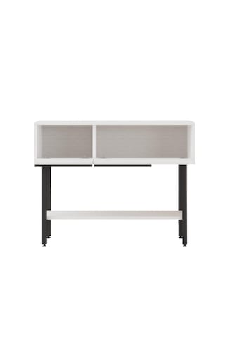 Robin Home Led Aynalı Dresuar Antre Hol Kapaklı 100cm Metal Ayaklı Beyaz