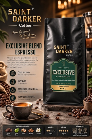 Saint Darker Exclusive Espresso Çekirdek Kahve 1 KG