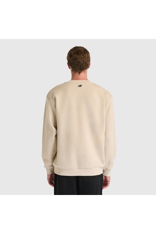 New Balance Nb Lifestyle Men Sweatshirt Erkek Bej Sweatshirt - Mnc3505 Bej