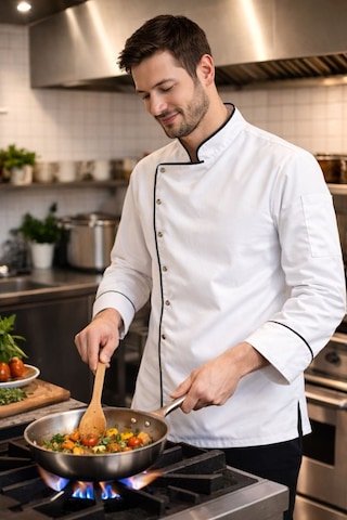 Chef Ceketi Profesyonel Aşçı Üniforması, Aşçı Gömleği Aşçı Forması Nakış Hediyeli Beyaz