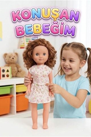 Alya Türkçe Konuşan Etkileşimli Eğitici Oyuncak Bebek 40 Cm Kafası Ve Kolları Et Bebek 42443703
