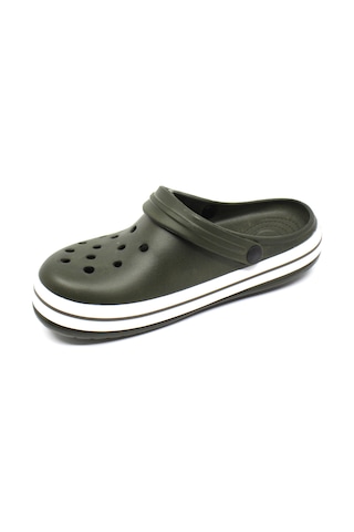 Akınalbella Akınal Bella 195 Haki-beyaz-haki Unisex Sabo Terlik Haki