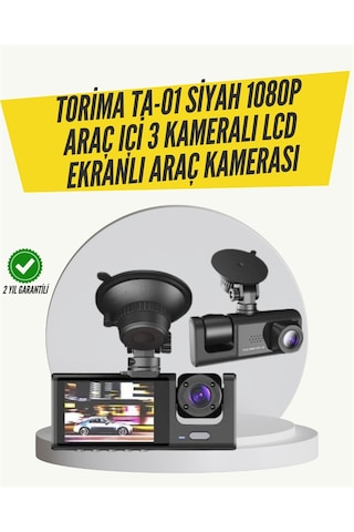 Ta-01 3 Kameralı 1080p Araç Kamerası Siyah