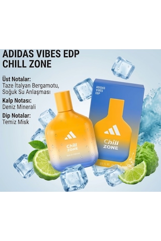 Adidas Vibes Chill Zone Edp 100 Ml Unisex Parfüm İtalyan Bergamotu & Deniz Minerali Notalı Ferah Koku