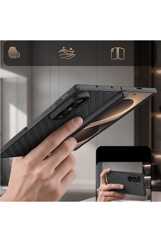 Galaxy Z Fold 8 Ultra Benks Armorpro Armorgrid Grand Combo Üçlü Seti Karbon Kapak + Film Siyah