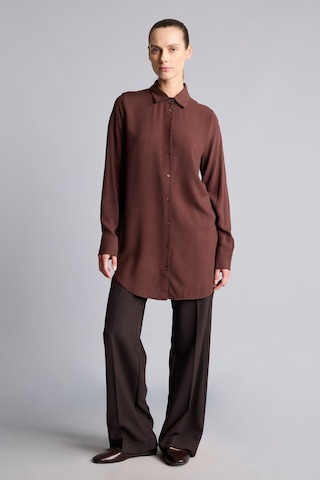 Defacto Regular Fit Gömlek Yaka Önden Düğmeli Uzun Kollu Tunik Z3538az26spbn328 Kahve-bn328