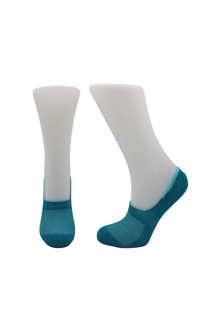 Kadın Babet Çok Renkli Çorap Pamuklu Görünmez Kaydırmaz Topuk Silikonlu 6'lı Paket Pirinç Örgü Çok Renkli