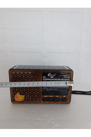 Solar Fm Radyo Bluetooth Hoparlör Mp3 Çalar Usb.tf.aux Çalar El Feneri - Kahverengi- Tek Ebat