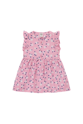 Civil Baby Kol Fırfırlı 6-18 Ay Elbise - Pembe Soft Pembe