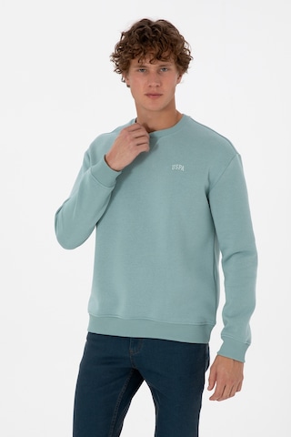 U.S. Polo Assn. Erkek Comfort Fit Bisiklet Yaka Şardonlu Mint Basic Sweatshirt 50313757-VR090