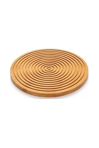 Bambu Oluklu Peynir Sunum Tahtası,28 Cm,lüx Bambu Sunum Tabağı,velor Home. Açık Gri