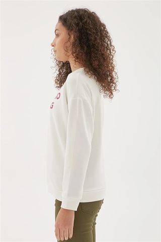 Fashion Frends 22k0842k1 Kadın Sweat Ekru