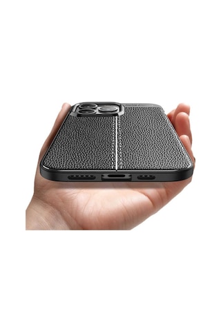 Apple Uyumlu iPhone 13 Pro Max Kilif Deri Tarzi Niss Silikon Case 513186534