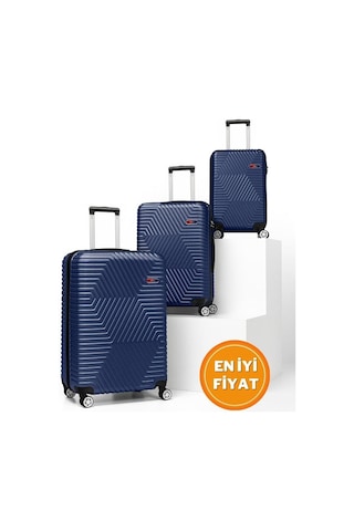 G&d Polo Suitcase Abs 3'lü Lacivert Lüx Valiz Seyahat Seti 600.04-set Lacivert