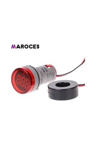 22Mm Dijital Ampermetre 0-100A Arası Ac Ampermetre Kırmızı