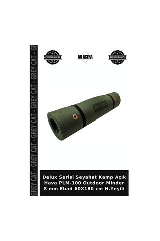 Delux Serisi Seyahat Kamp Açık Hava Plm-100 Outdoor Minder 8 Mm Ebad 60x180 Cm H.yeşili Yeşil