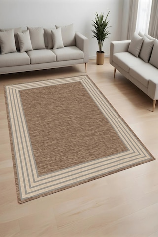 Rovigo Home Dijital Baskı Yıkanabilir Kaymaz Taban Salon Halısı Ve Yolluk Rv166-fnl472 Kahverengi
