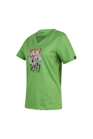 2as Alone Baskılı V Yaka Kadın T-shirt 402 Yeşil