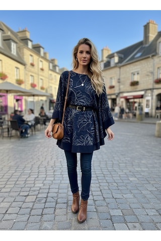 Tarzını Seç Yeni Sezon Rahat Modern Mira Oversize Panço / Tesettür Tunik - Panço