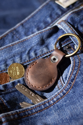 Airtag Uyumlu Deri Koruyucu Kılıf Anahtarlık / Hakiki Deri