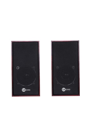 Lecoo, Ds105 6w Ahşap Gövdeli Masaüstü Stereo Hoparlör - Usb + 3.5mm Jack Girişli Pc Hoparlörü