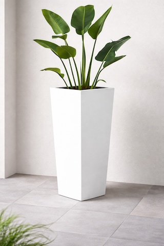 Modern Dekoratif Karekonik Fiber Saksı Modeli 50x35x35