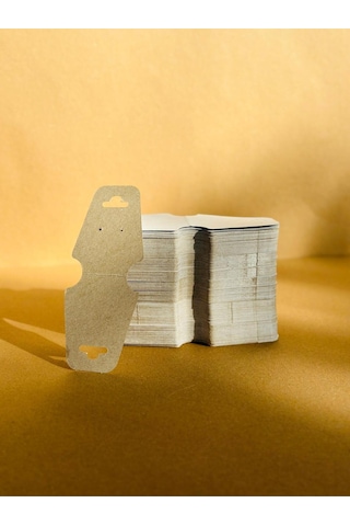 100 Adet Beyaz / Gri Takı Kartı 12.2 5x3 Cm Küpe Kolye Bileklik Sunum Kartı Takı Sergi Kartı