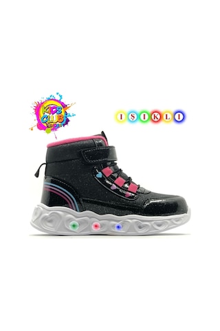 Cool Kids Ortopedik Işıklı Taban Kız Çocuk Bot Siyah