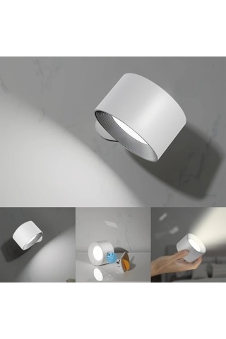 Motion003 1 Adet Yethke Modern 360 Derece Donen Duvar Gece Lambasi Beyaz Basit Uzaktan Kumandali Usb Sarj Edilebilir 2 Aydinlatma Modu Ayarlanabilir Parlaklik Banyo Yatak Odasi Beyaz