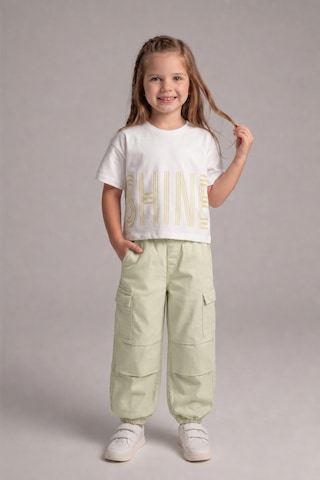 Aden Kids Yeşil Renk Oversize Kız Çocuk Pamuk Keten Pantalonlu Alt Üst Takım