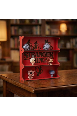 Dalyan Stranger Things Temalı Ahşap Figür Standı Koleksiyon Rafı -