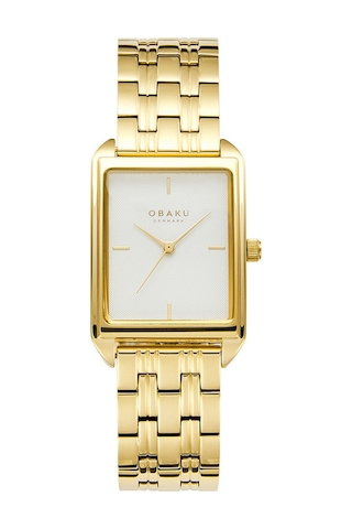 Obaku Denmark V293lxgısg Quartz Çelik Altın Rengi Beyaz Kadrab 24 Mm Kadın Kol Saati Altın