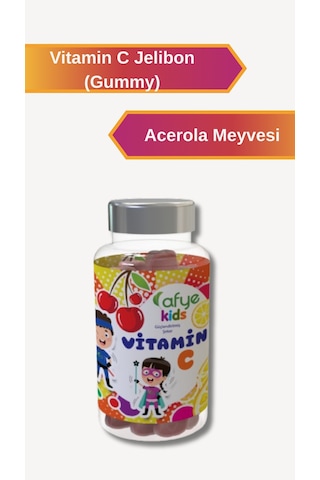 Afye Kids Güçlendirilmiş Şeker Vitamin C 50 Ayıcık Jelibon