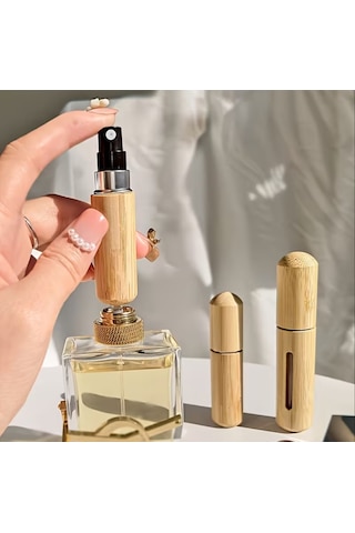 Sge Teknoloji Bambu 5 Ml Doldurulabilir Parfüm Şişesi Taşınabilir Cep Seyahat Parfüm Şişesi Atomizer